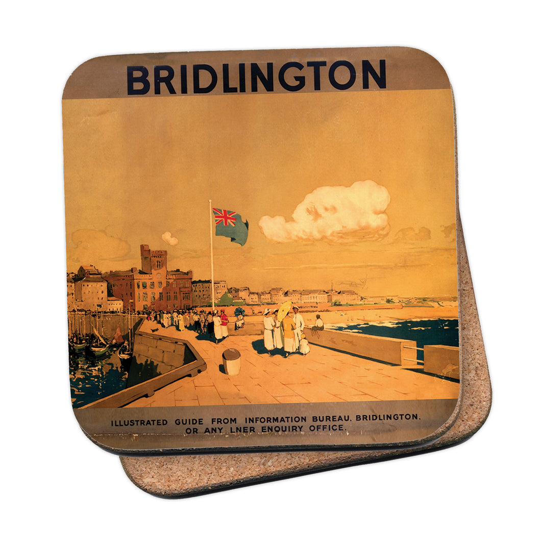 Bridlington Flag - It's Quicker By Rail Coaster