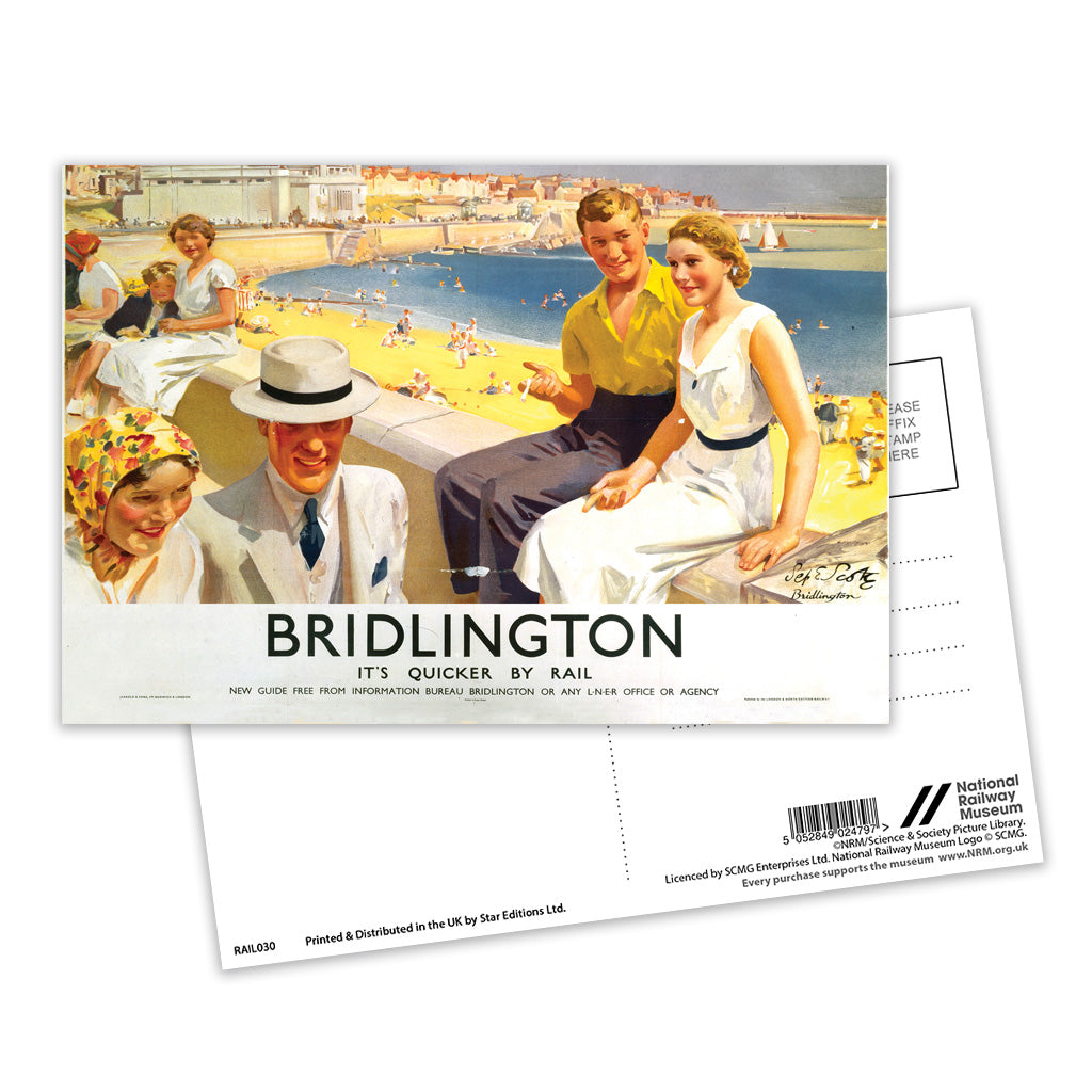 Bridlington - It's Quicker By Rail Postcard Pack of 8