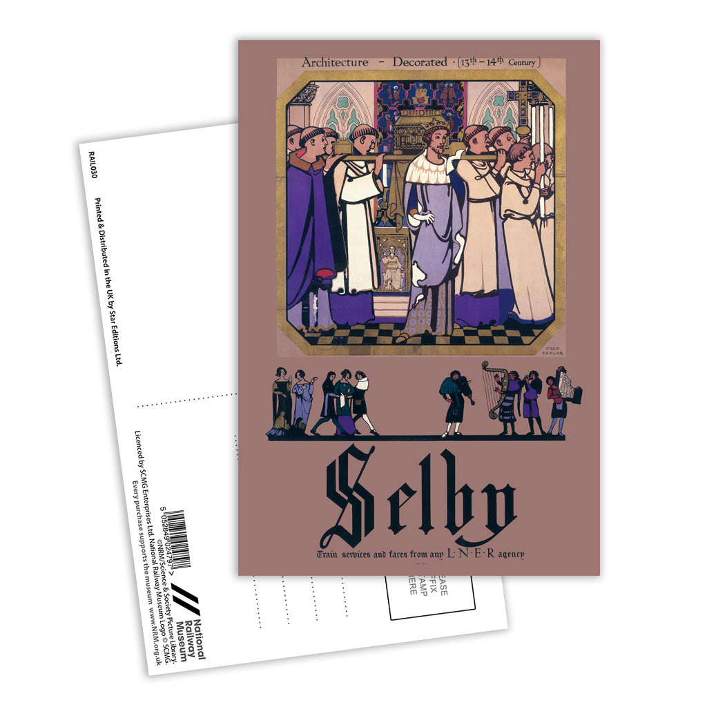 Selby - Architecture, Decorated LNER Postcard Pack of 8