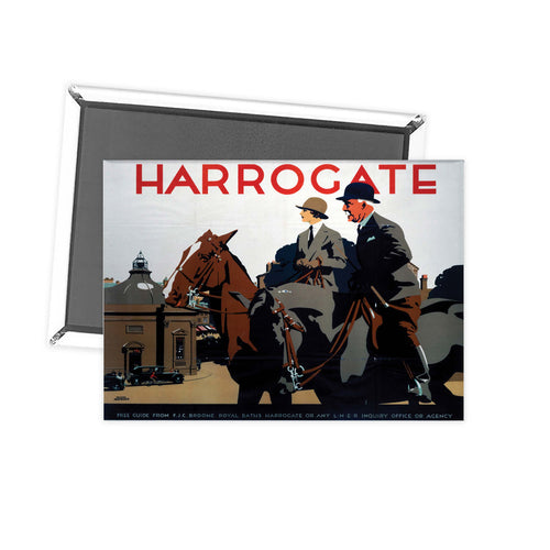 Harrogate Couple on Horses Fridge Magnet