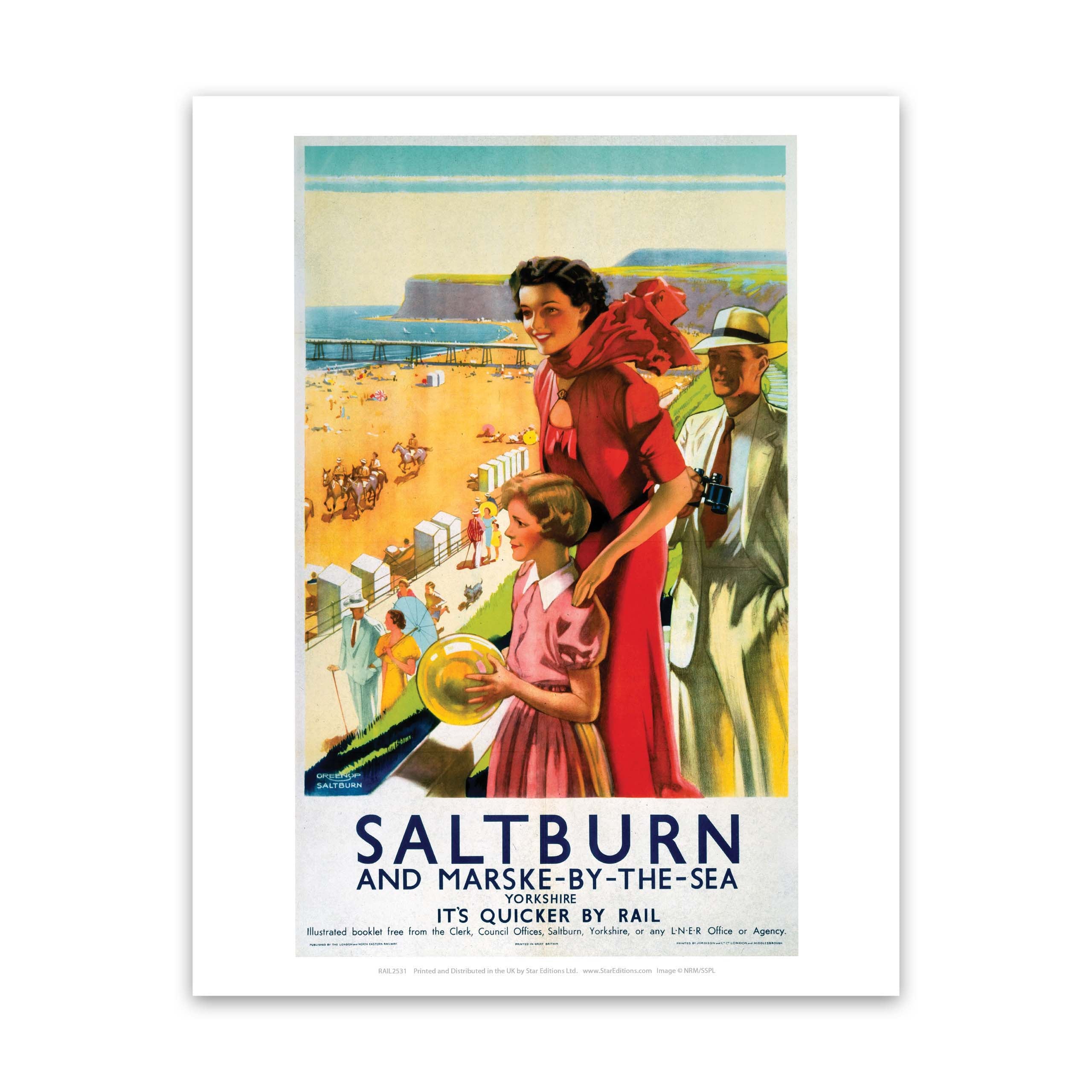 Saltburn and Marske by the Sea, Yorkshire Art Print – Railway Posters