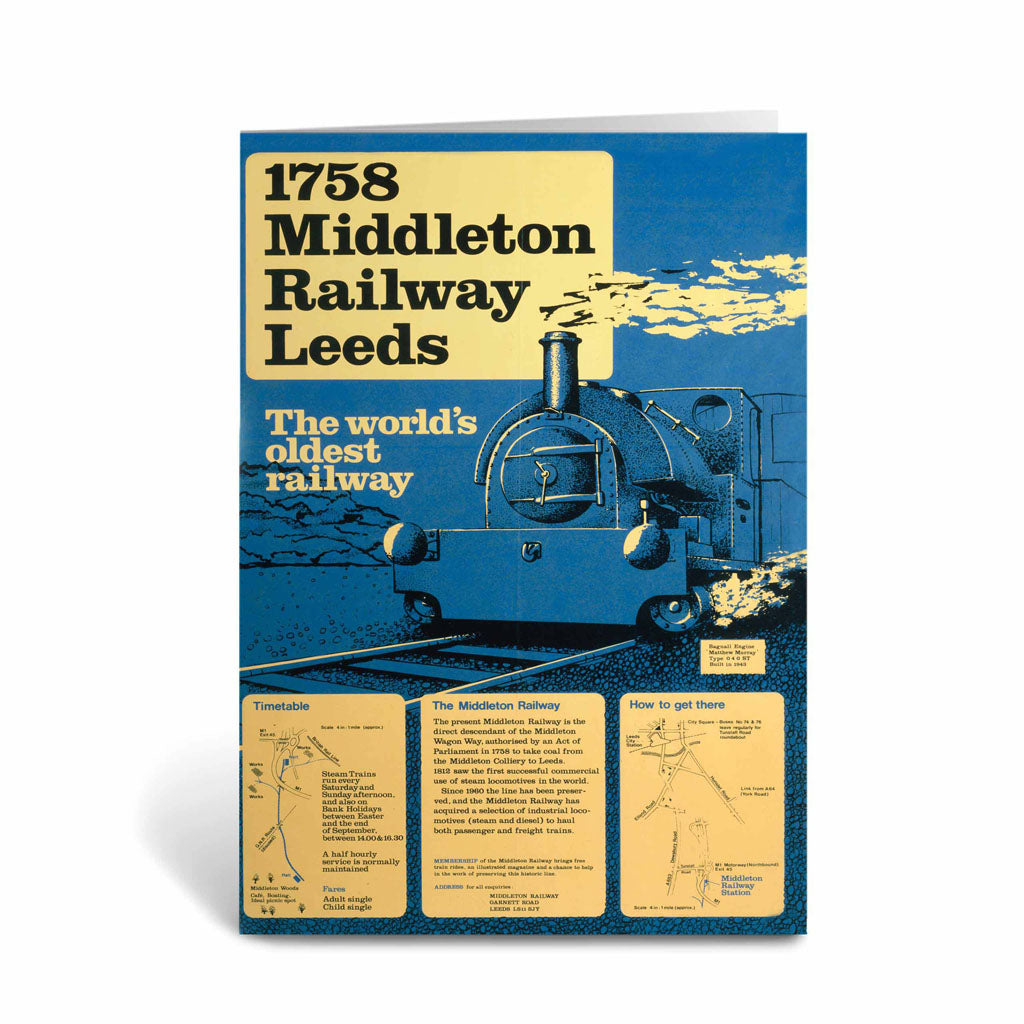 1758 Middleton Railway Leeds - World Oldest Railway Greeting Card