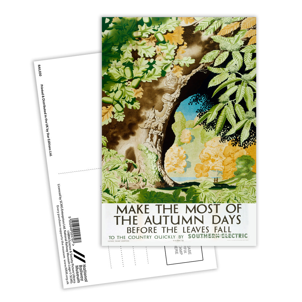 Make the most of the Autumn Days - Southern Eletric Postcard Pack of 8