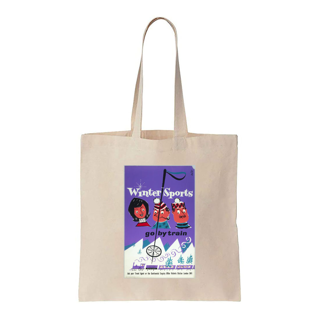 Winter Sports - Go by Train - Canvas Tote Bag
