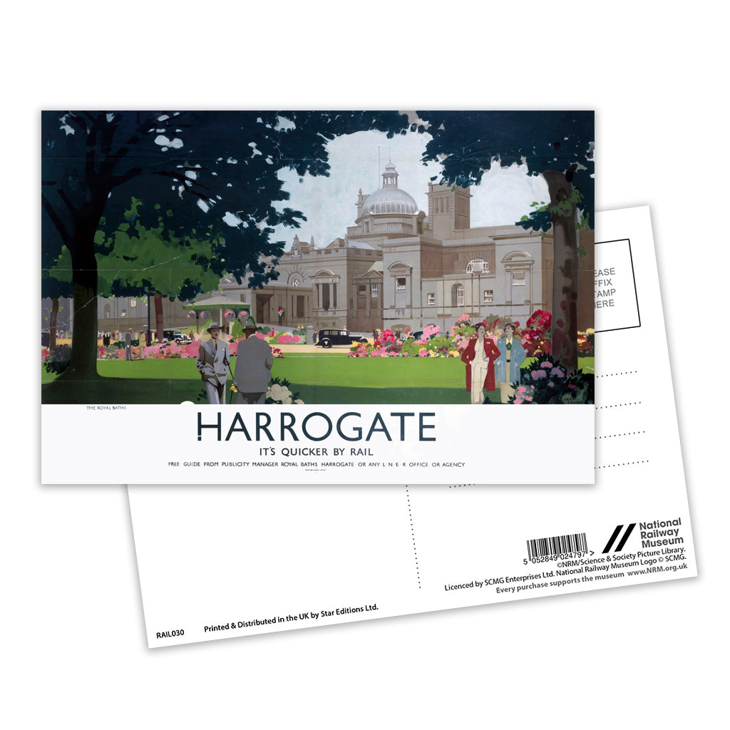 Harrogate, It's Quicker By Rail Postcard Pack of 8