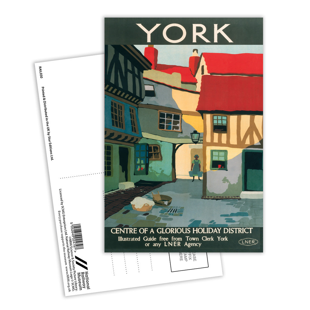 York, Centre of Glorious Holiday Postcard Pack of 8