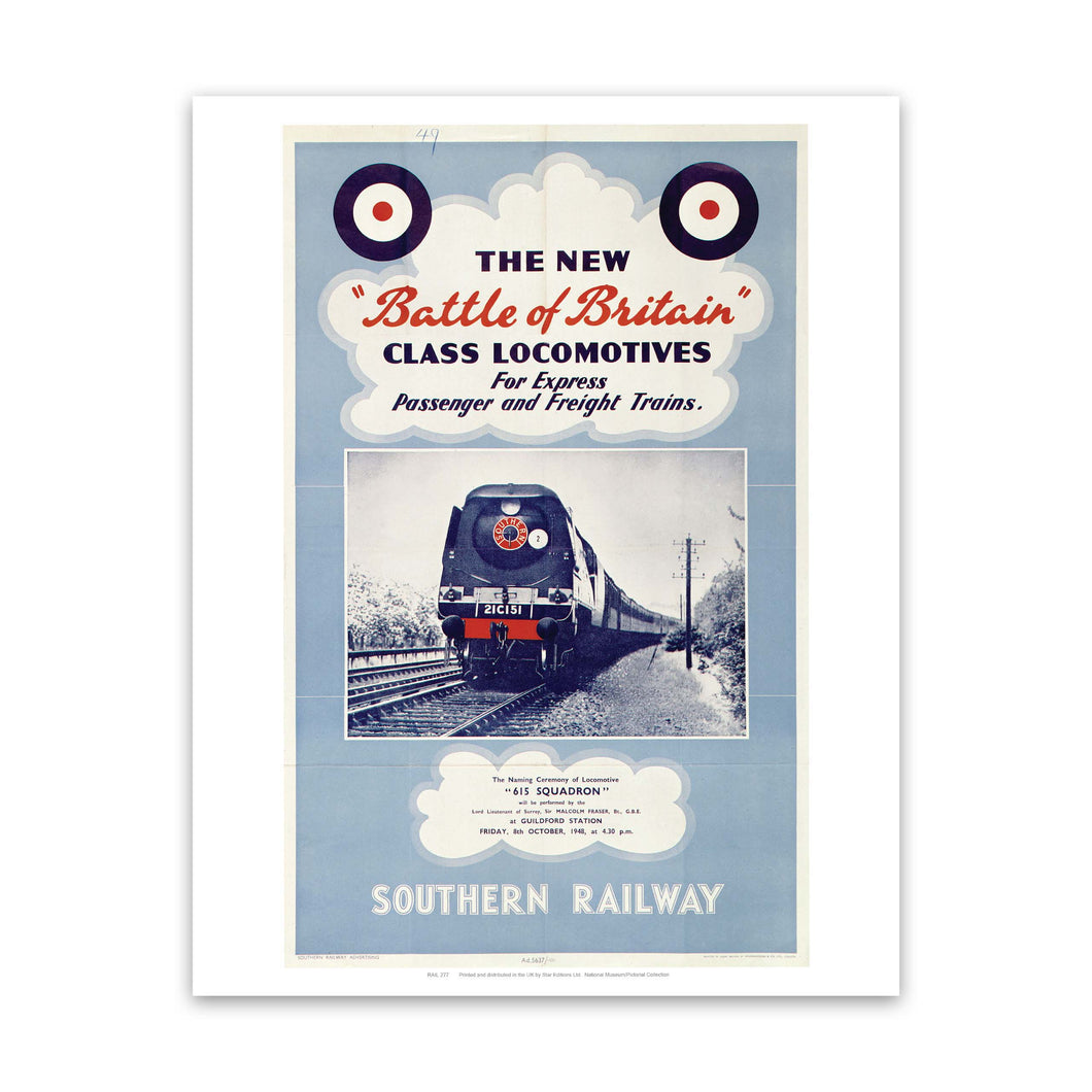 The New Battle Of Britain Class Locomotive Art Print