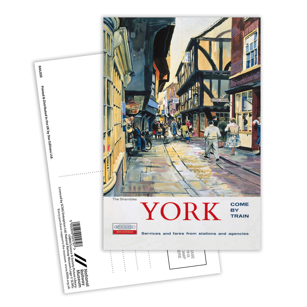 York, Come by Train Postcard Pack of 8