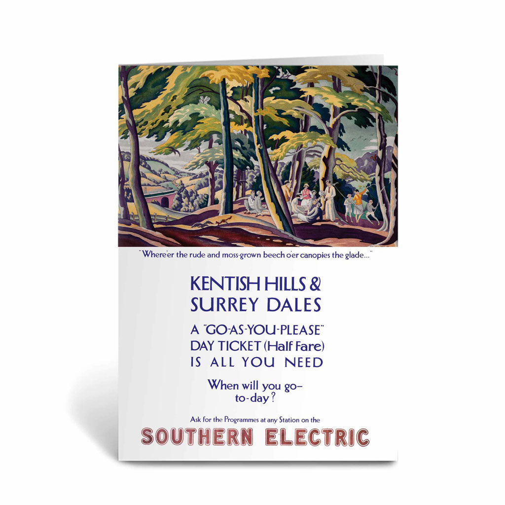 Kentish Hills and Surrey Dales Greeting Card