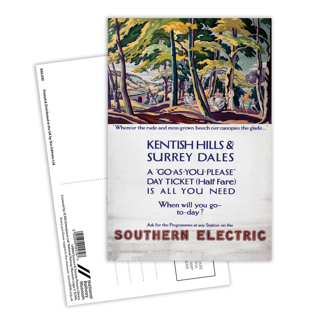 Kentish Hills and Surrey Dales Postcard Pack of 8
