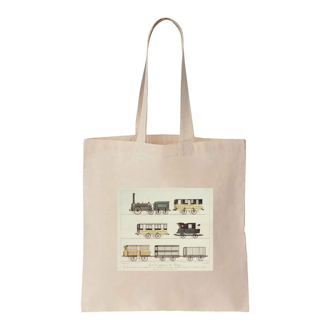 Coaches employed on the Railway - Drawing - Canvas Tote Bag