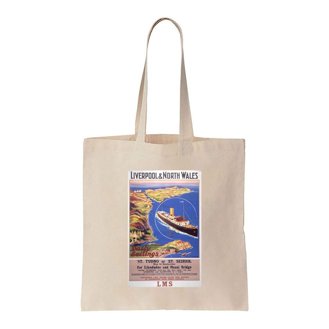 Liverpool and North Wales Daily Sailings - Canvas Tote Bag