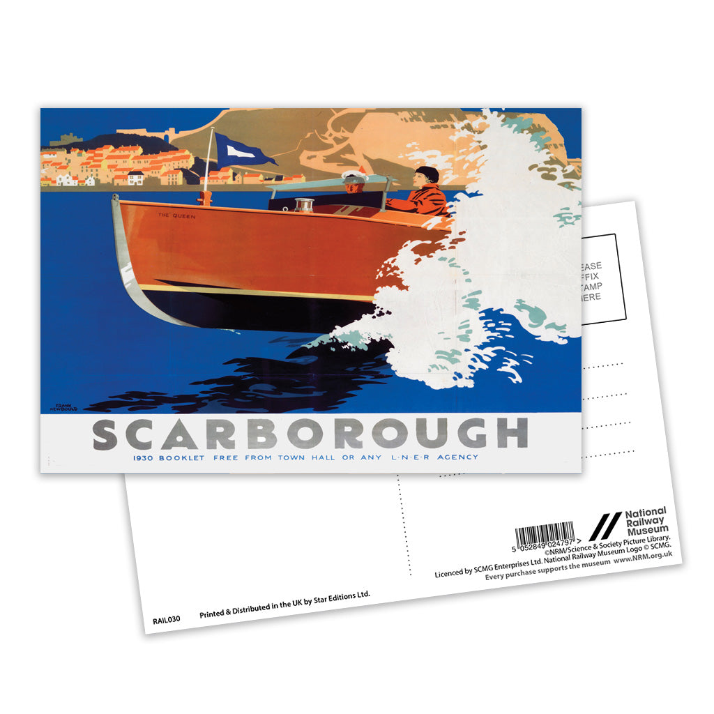 Scarborough - Speed Boat Postcard Pack of 8