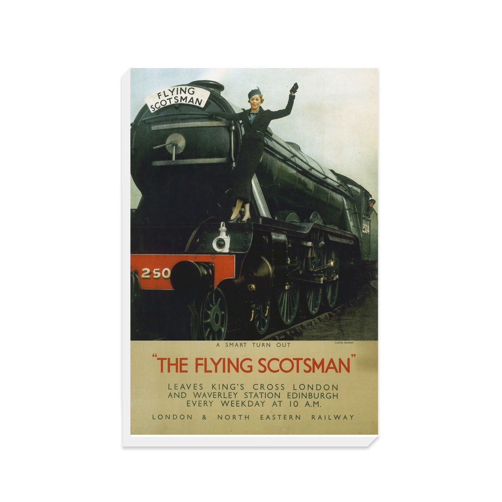 Woman waiving from the Flying Scotsman - Canvas