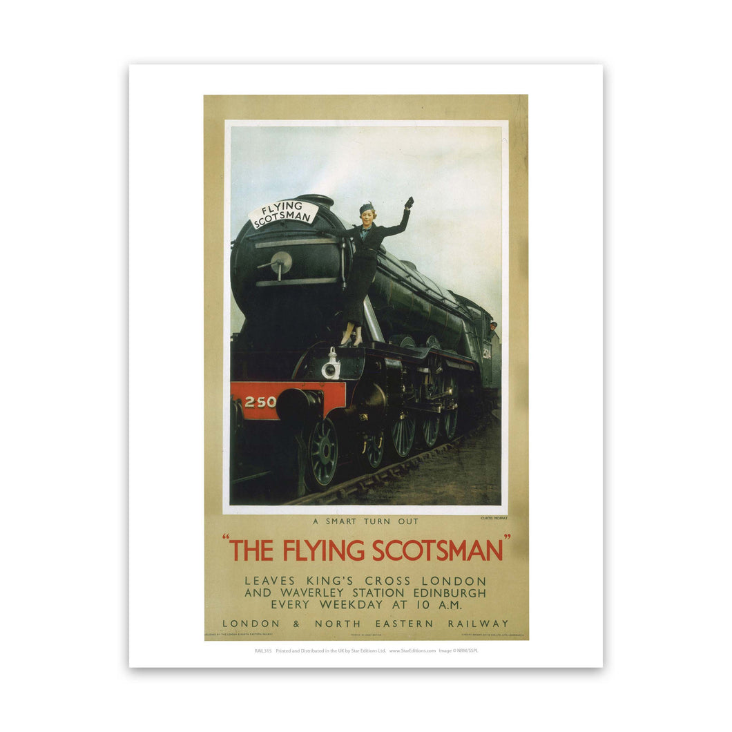 Woman waiving from the Flying Scotsman Art Print