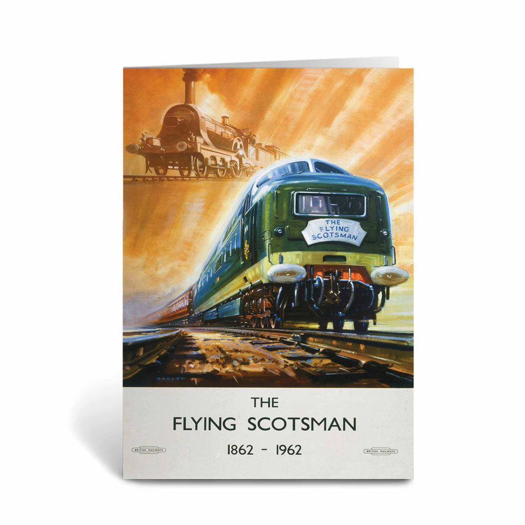 Flying Scotsman - train in air Greeting Card