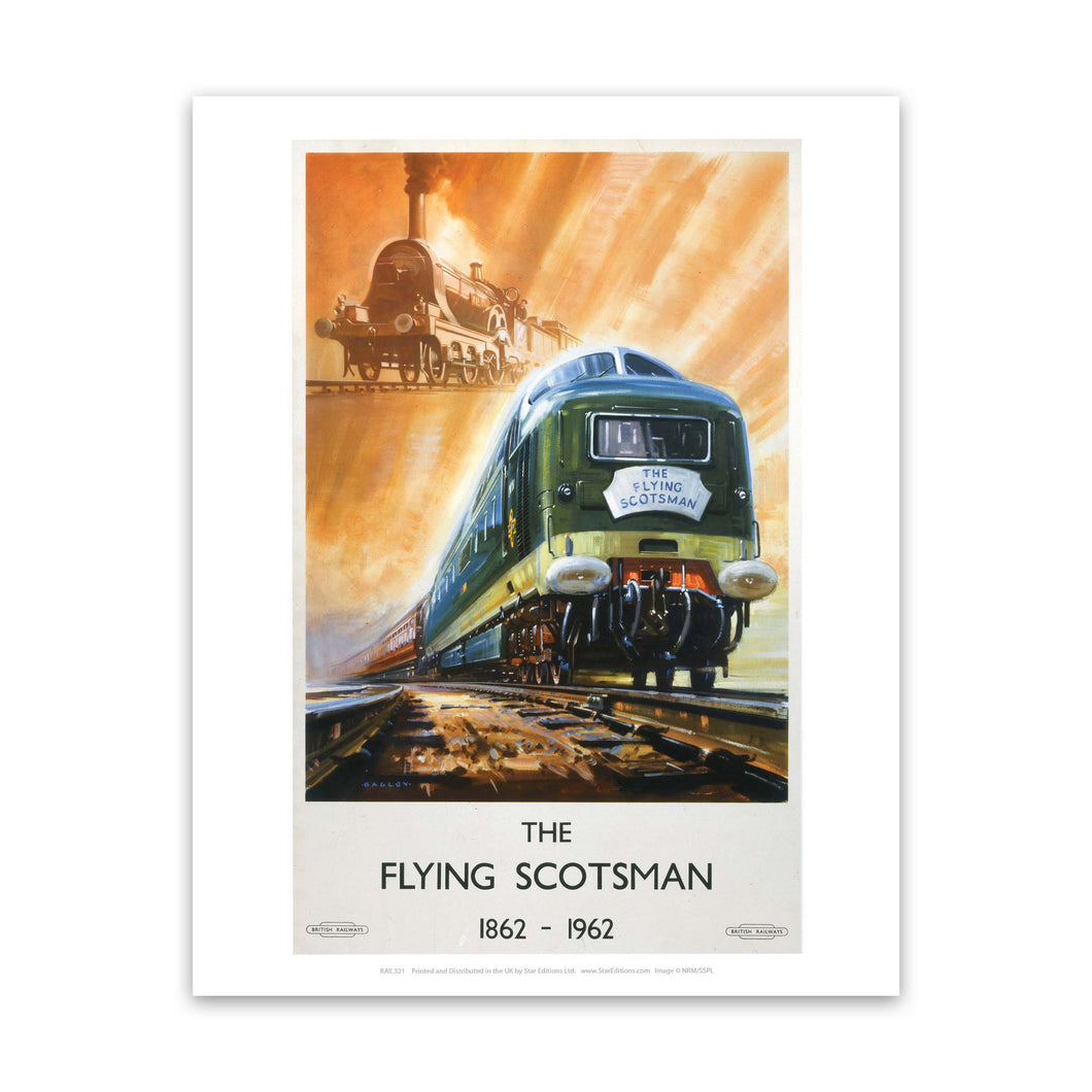 Flying Scotsman - train in air Art Print
