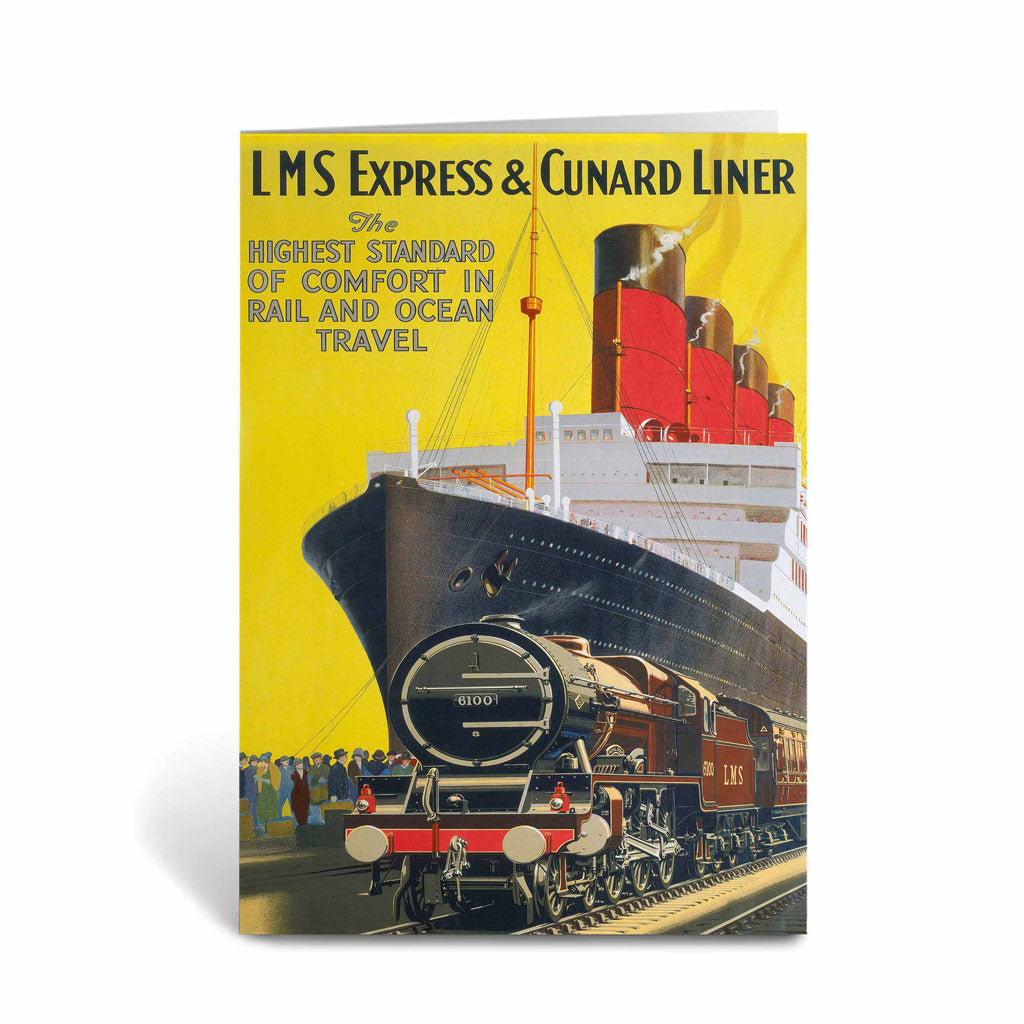 LMS Express and Cunard Liner Greeting Card
