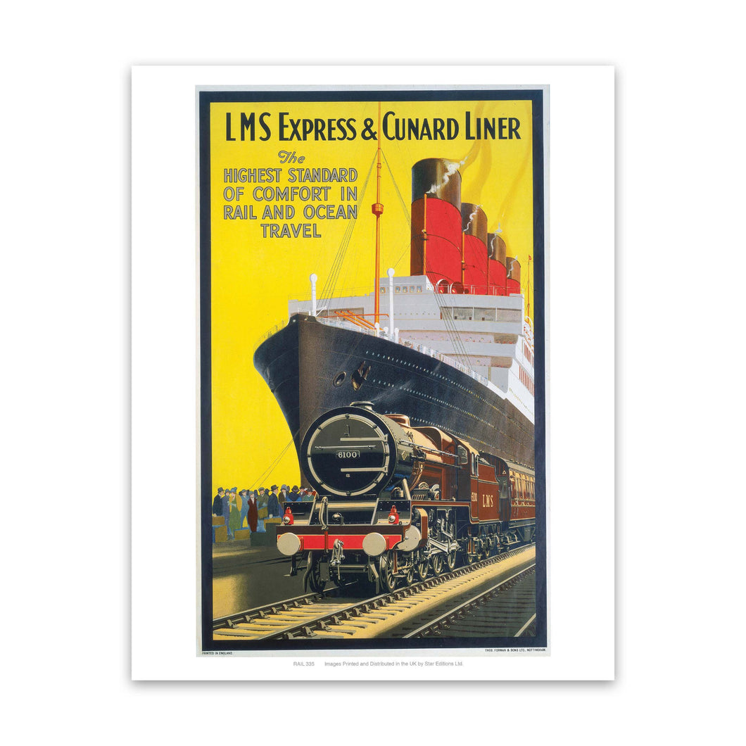 LMS Express and Cunard Liner Art Print