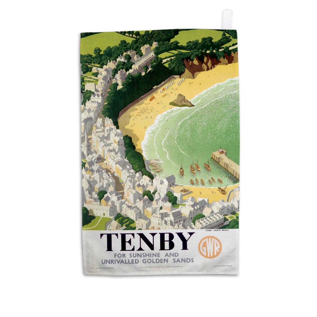 Tenby, for Sunshire - Tea Towel