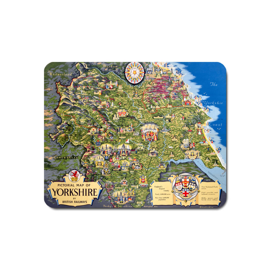 Pictorial Map of Yorkshire - Mouse Mat