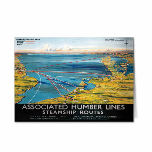 Associated Humber Lines Steamship Routes Greeting Card