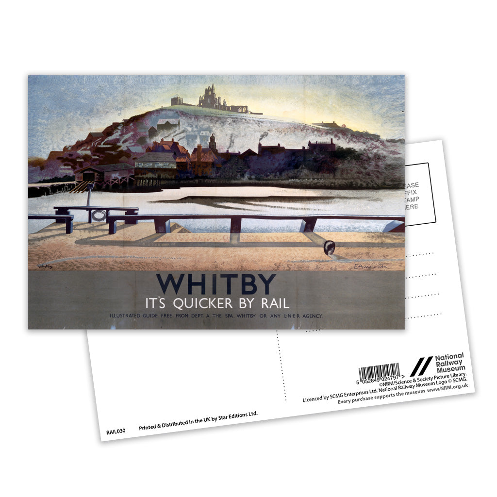 Whitby, It's Quicker By Rail Postcard Pack of 8