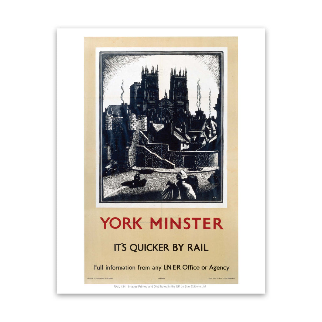 York Minster - Black and White Art Print