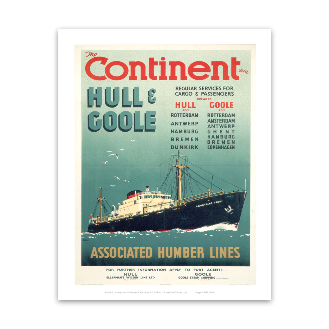 The Continent via Hull and Goole Art Print