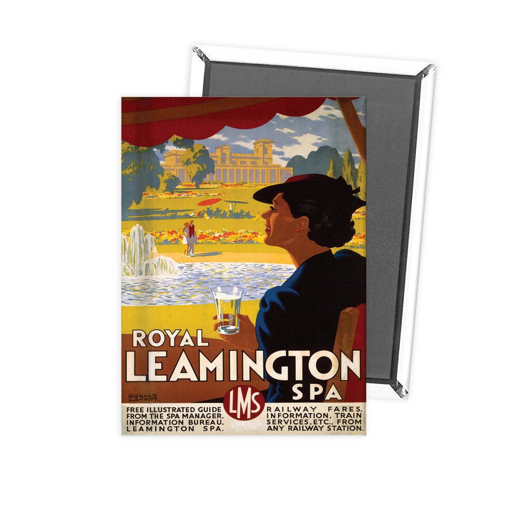 Royal Leamington Spa - LMS Railway Poster by Ronald Lampitt Fridge Magnet