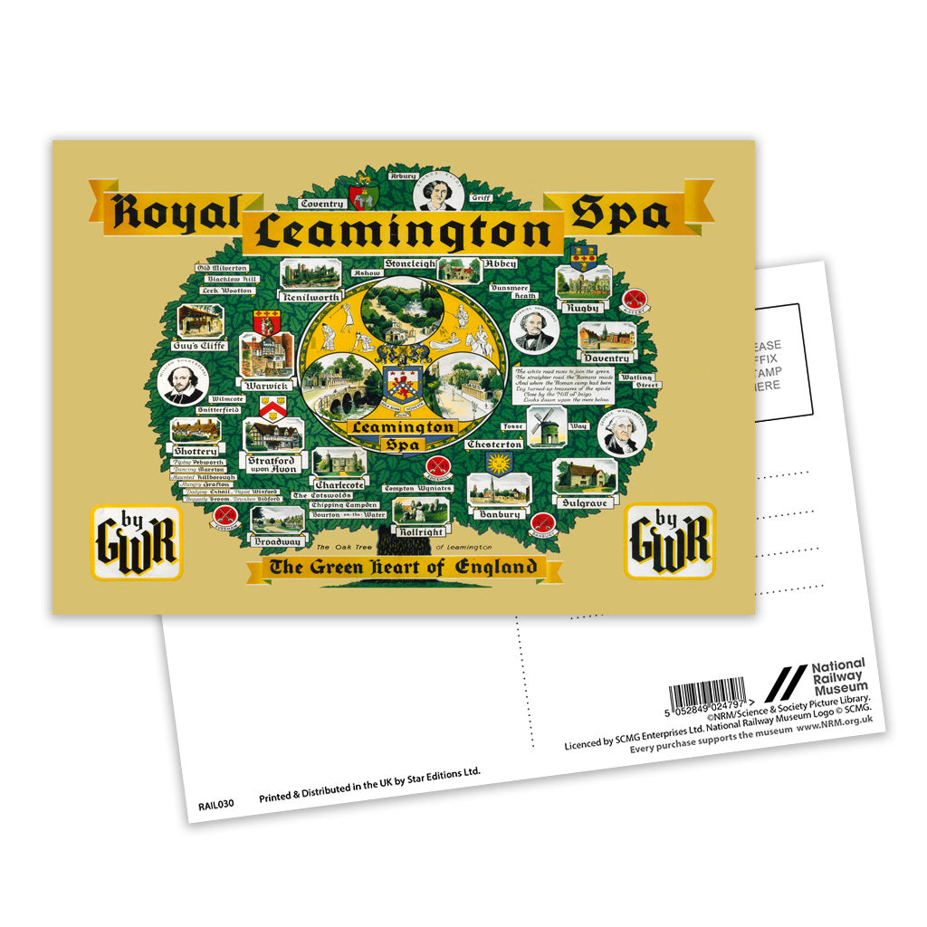 Royal Leamington Spa - Green Heart of England Postcard Pack of 8