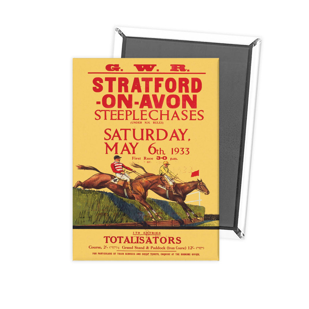 GWR Stratford-upon-avon - Steeplechases race railway poster 1933 Fridge Magnet