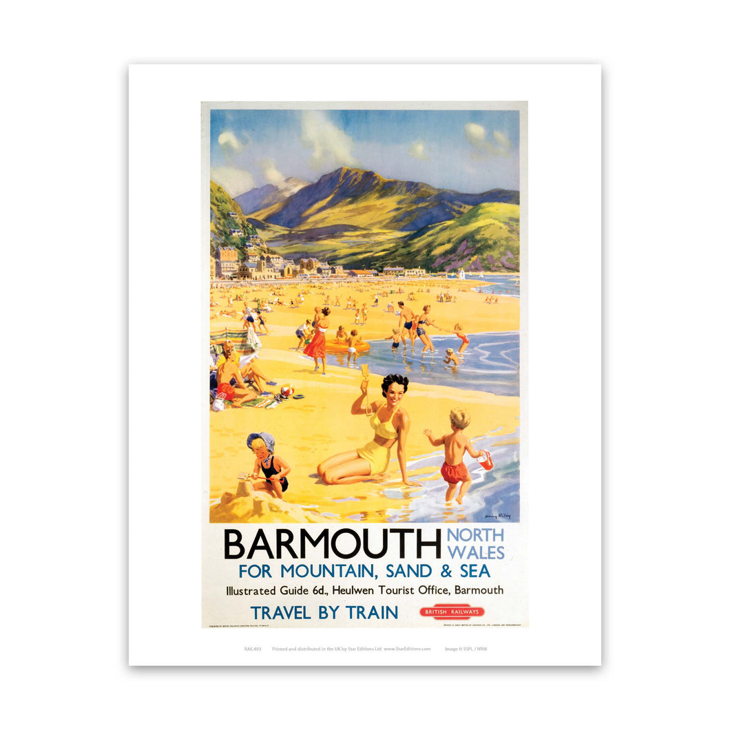 Barmouth North Wales for Mountain, Sand and Sea Art Print
