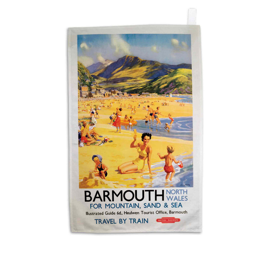 Barmouth North Wales for Mountain, Sand and Sea - Tea Towel