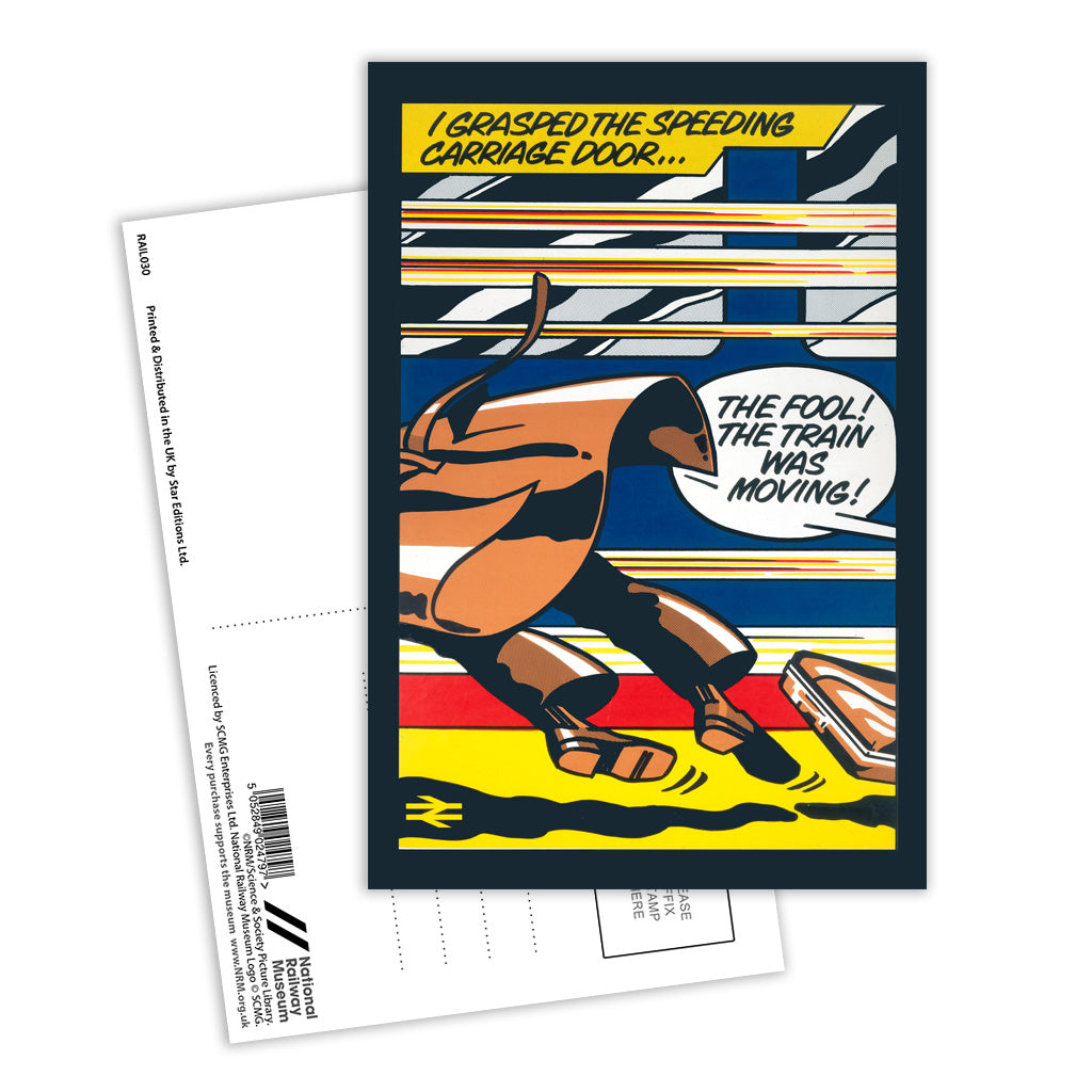 I grasped the Speeding Carriage Door Postcard Pack of 8
