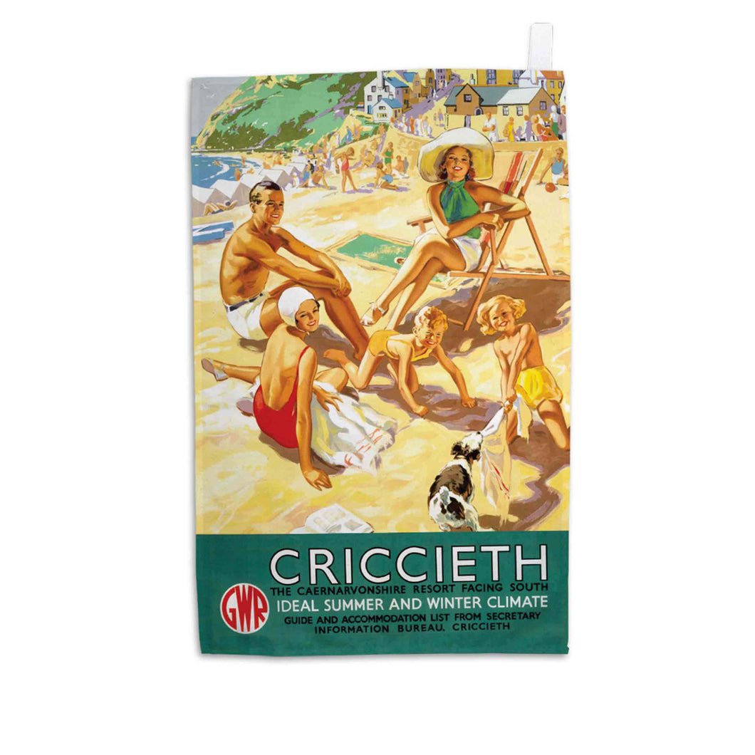 Criccieth - The Caernarvonshire Resort Facing South - Tea Towel