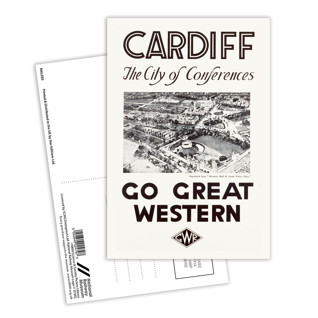 Cardiff The City of Conferences - Go Great Western Postcard Pack of 8