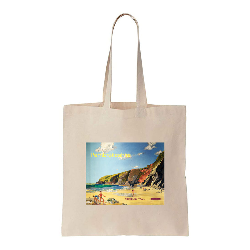 Pembrokeshire Travel by Train - Canvas Tote Bag