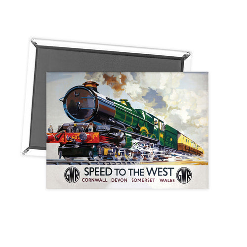 Speed to the West - Cornwall, Devon, Somerset, Wales GWR Fridge Magnet