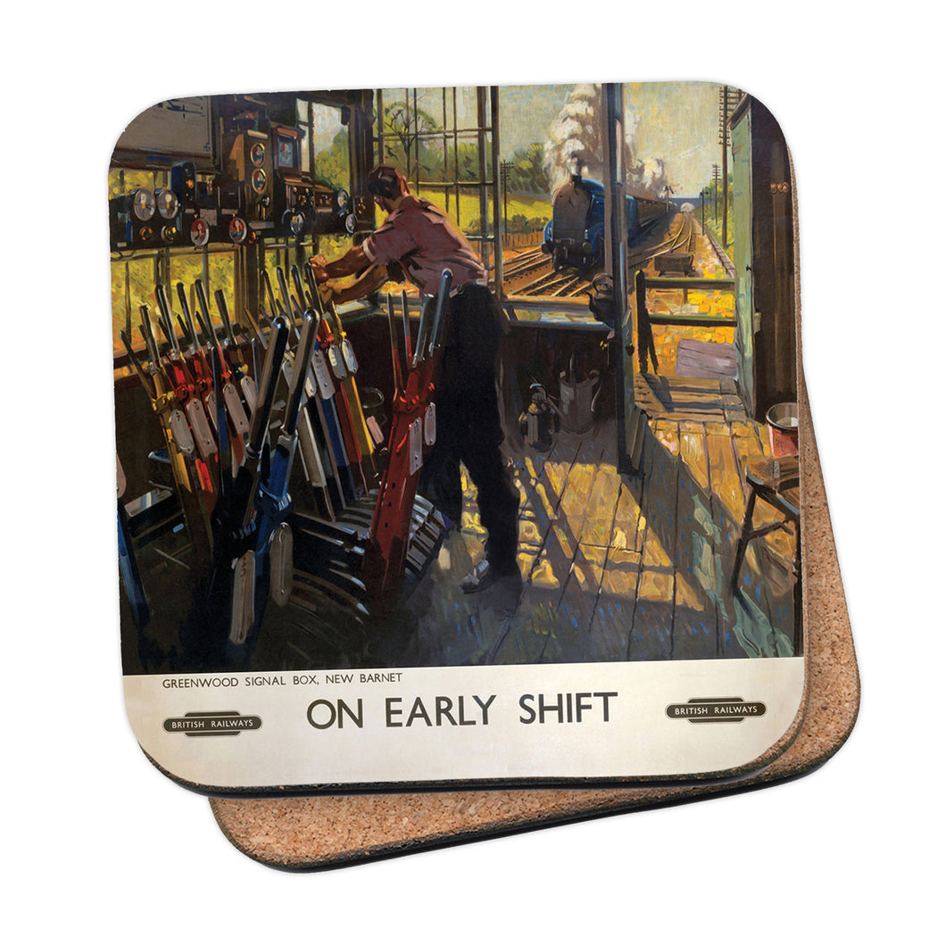 On Early Shift - Greenwood Signal Box, New Barnet Coaster