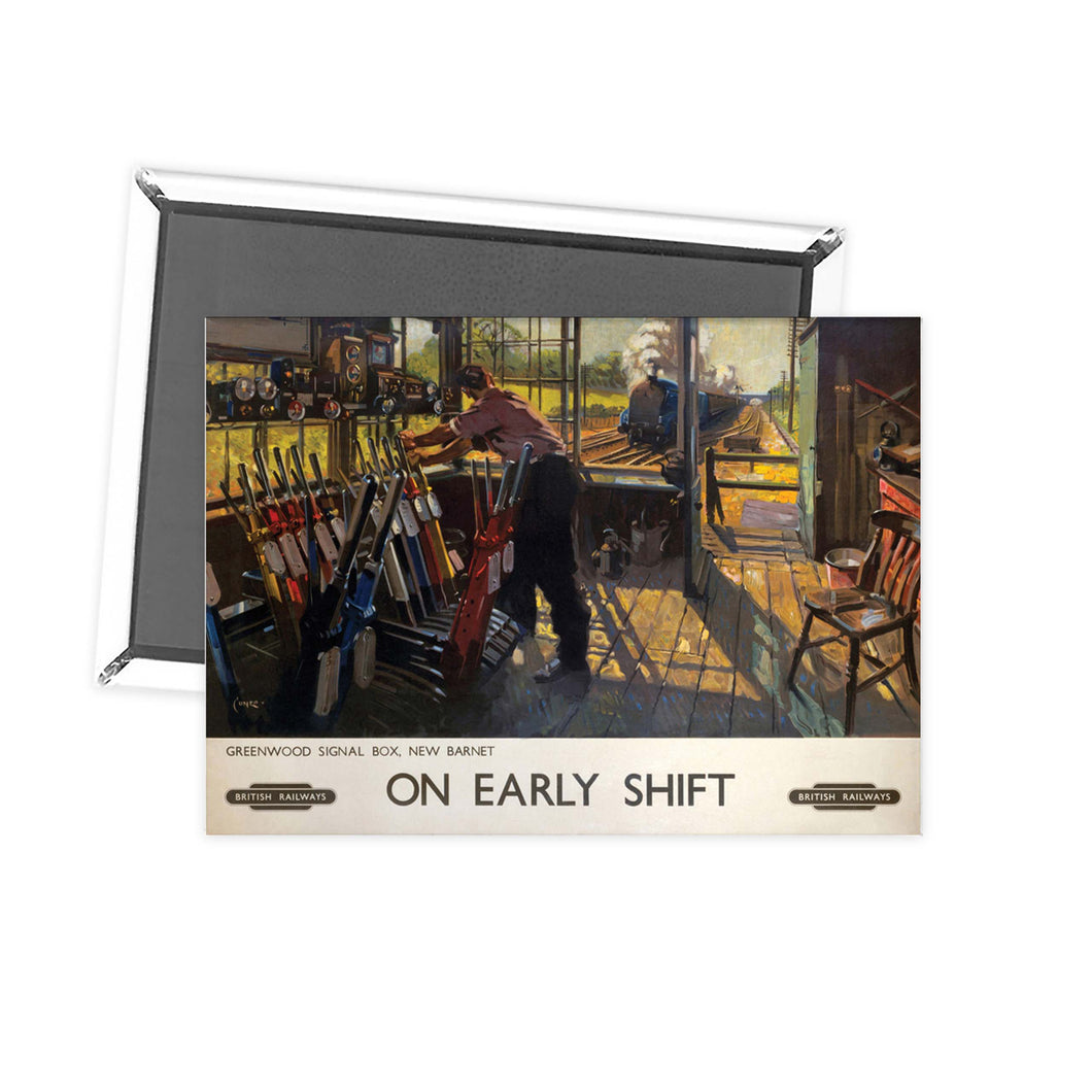 On Early Shift - Greenwood Signal Box, New Barnet Fridge Magnet