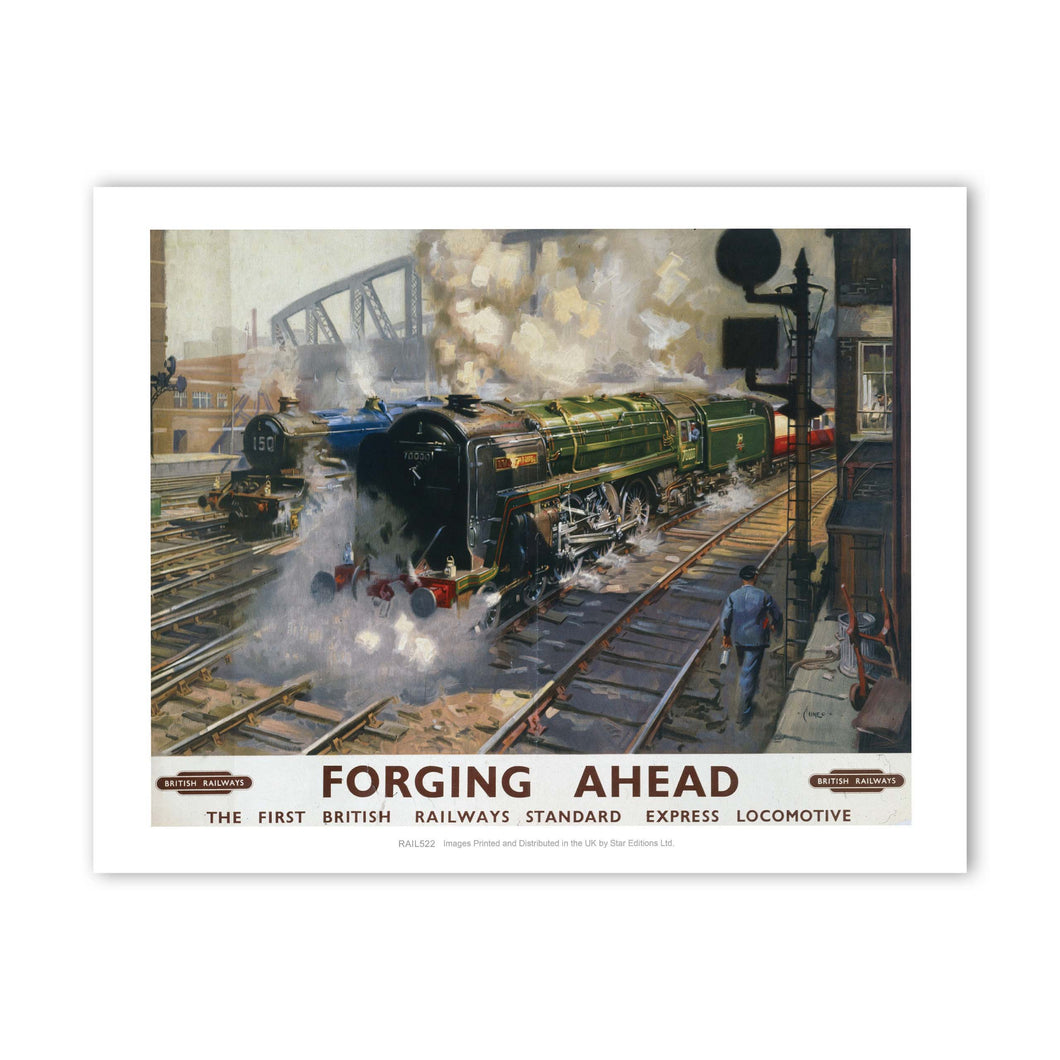 Forging Ahead - Express Locomotive Art Print