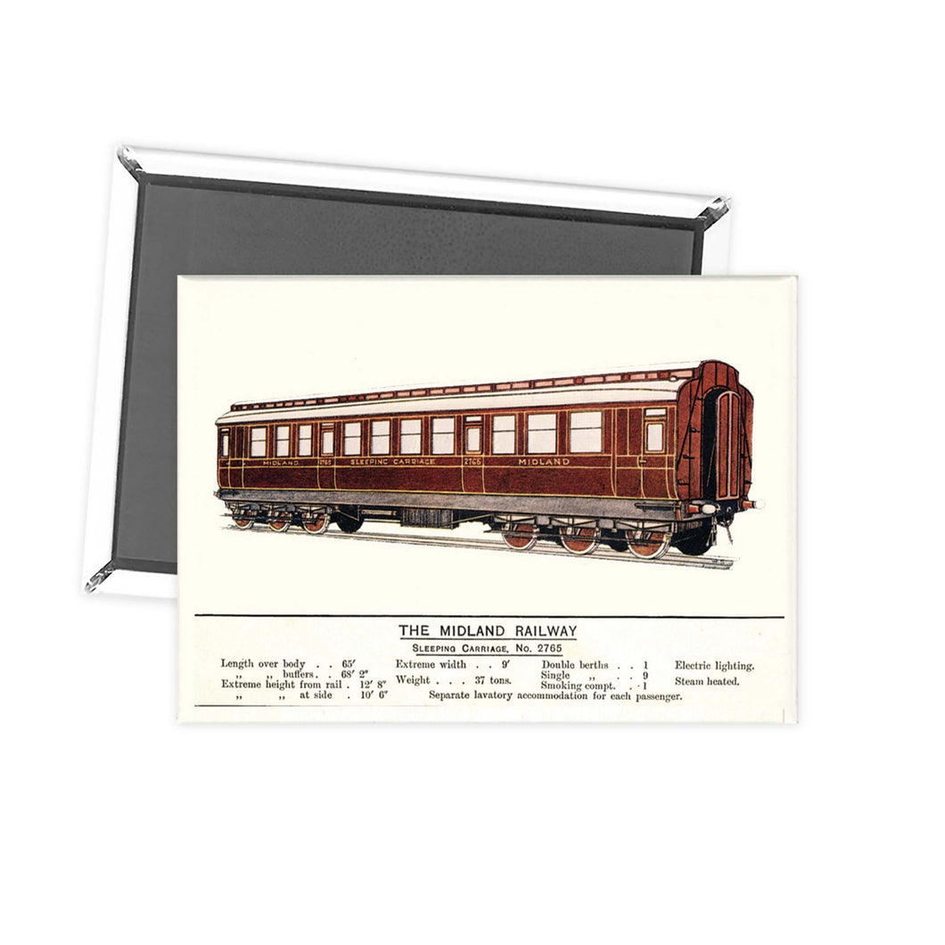 Sleeping Carriage No. 2765 - Midland Railway Fridge Magnet