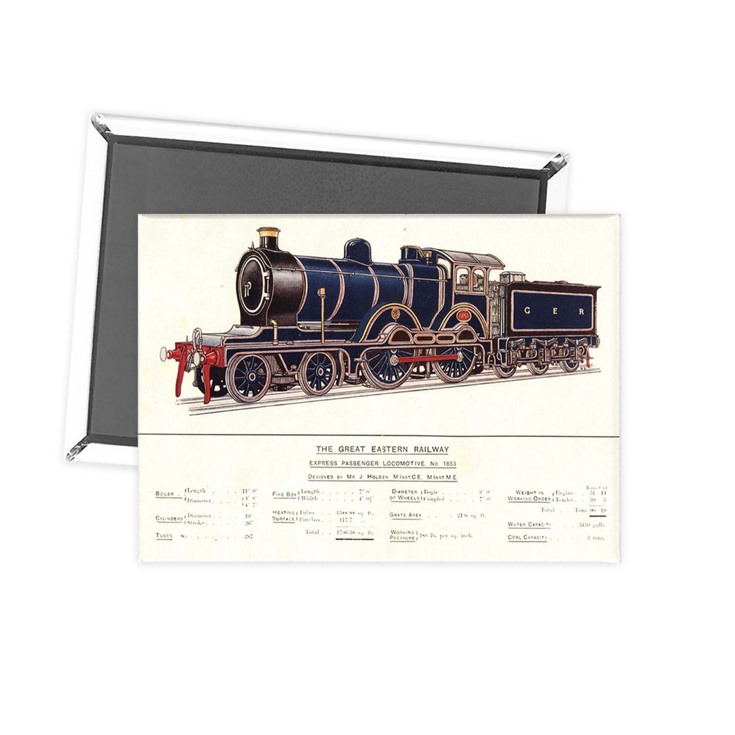 Express Passenger Locomotive, No.1853 - Great Eastern Railway Fridge Magnet