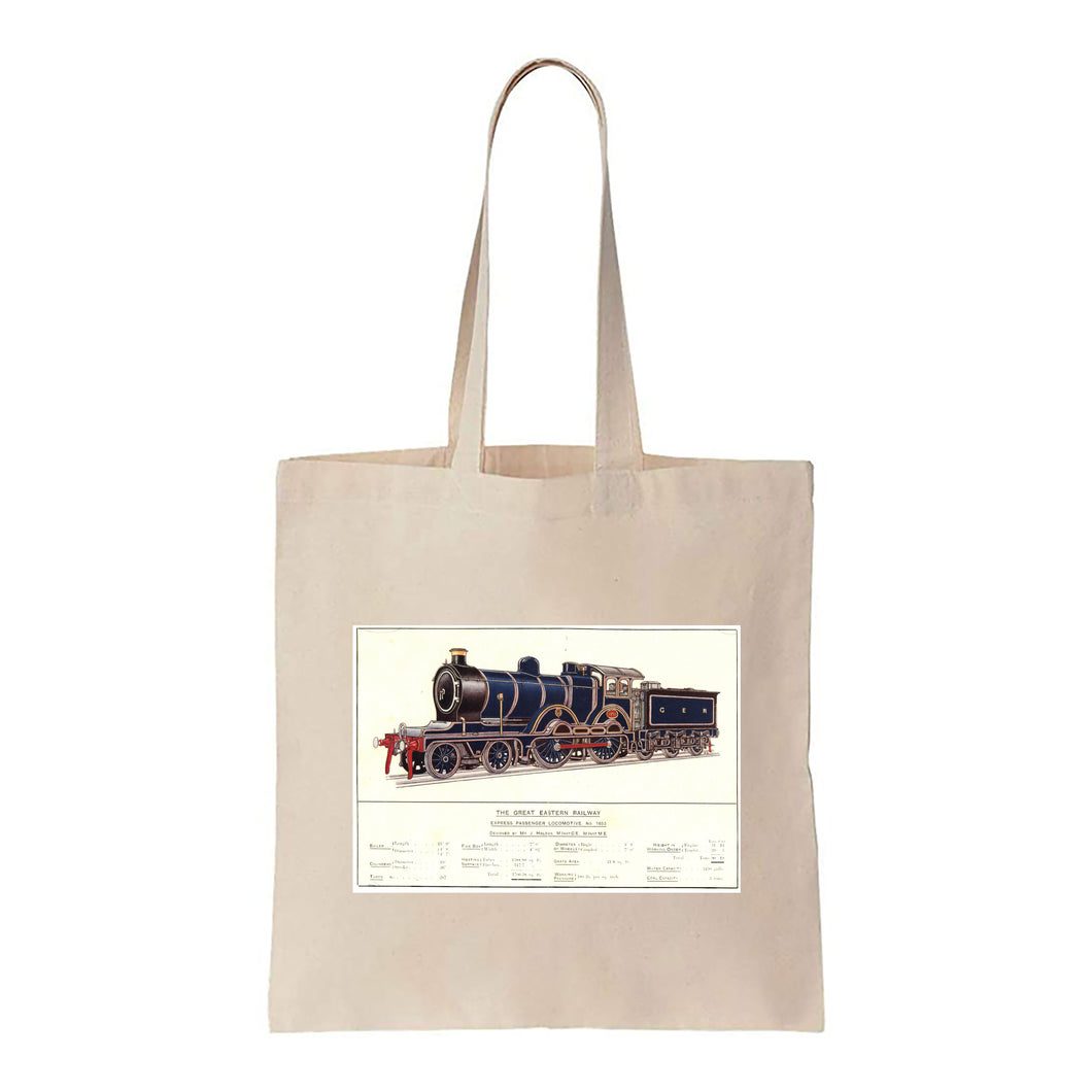 Express Passenger Locomotive, No.1853 - Great Eastern Railway - Canvas Tote Bag