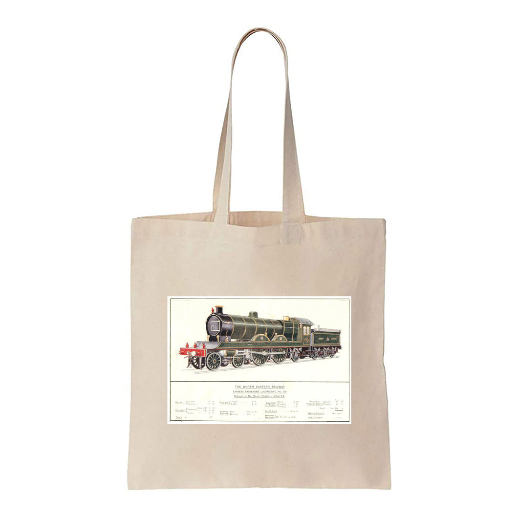 Express Passenger Locomotive, No.730 - North Eastern Railway - Canvas Tote Bag