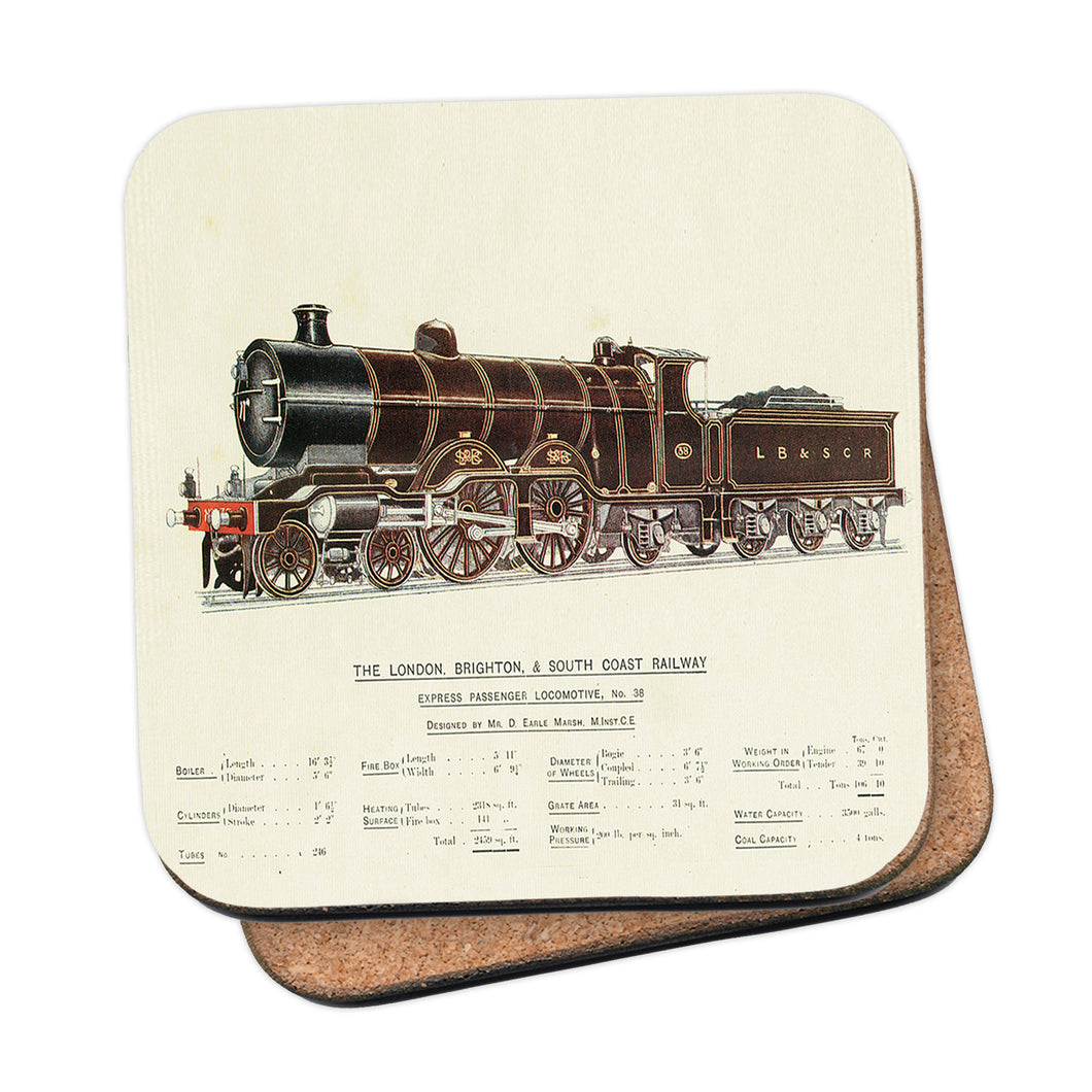 Express Passenger Locomotive, No.38 - London, Brighton & South Coast Railway Coaster