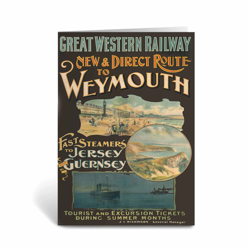 Direct route to Weymouth - Great Western Railway Poster Greeting Card