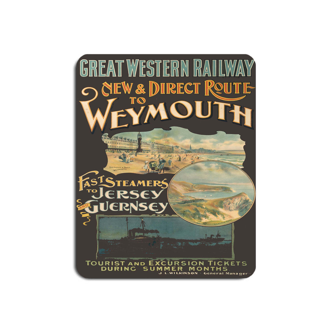Direct route to Weymouth - Great Western Railway Poster - Mouse Mat