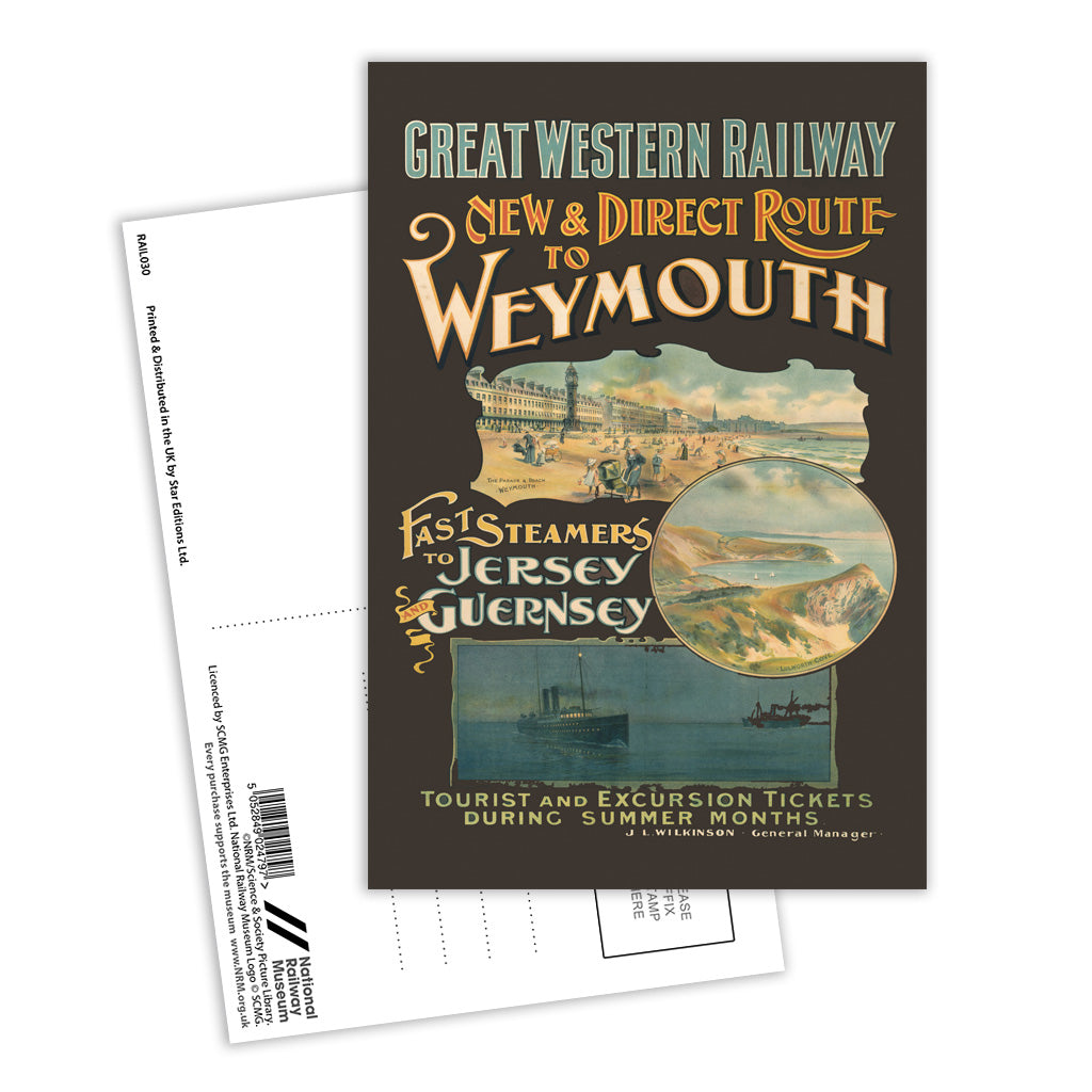 Direct route to Weymouth - Great Western Railway Poster Postcard Pack of 8